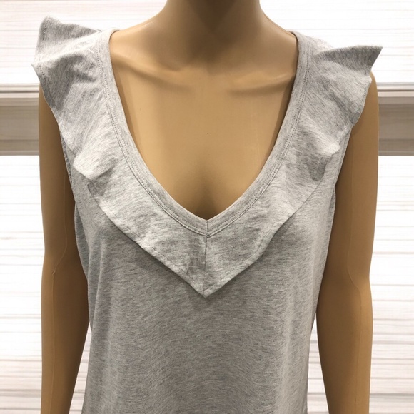 White House Black Market Tops - WHBM Outlet Sleeveless Ruffle V Neck Tank Top